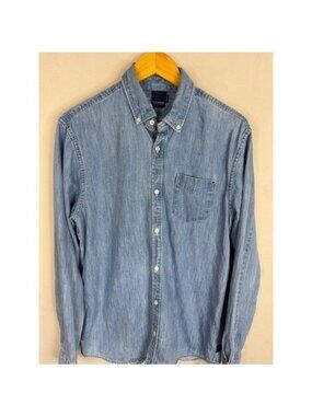 Scotch & Soda Amsterdams Blauw Denim Shirt Mens Medium Regular Fit Blue Cotton